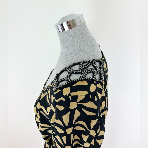 Plenty by Tracy Reese Silk Beaded Geometric Print dress - Picture 4 of 10